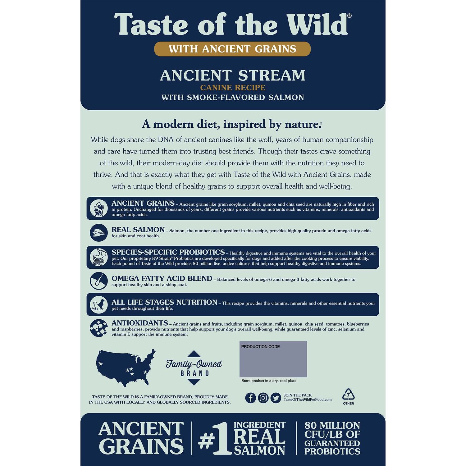 Taste Of The Wild Ancient Stream Canine Recipe With Smoke-Flavored Salmon Dog Food,  28-Lb