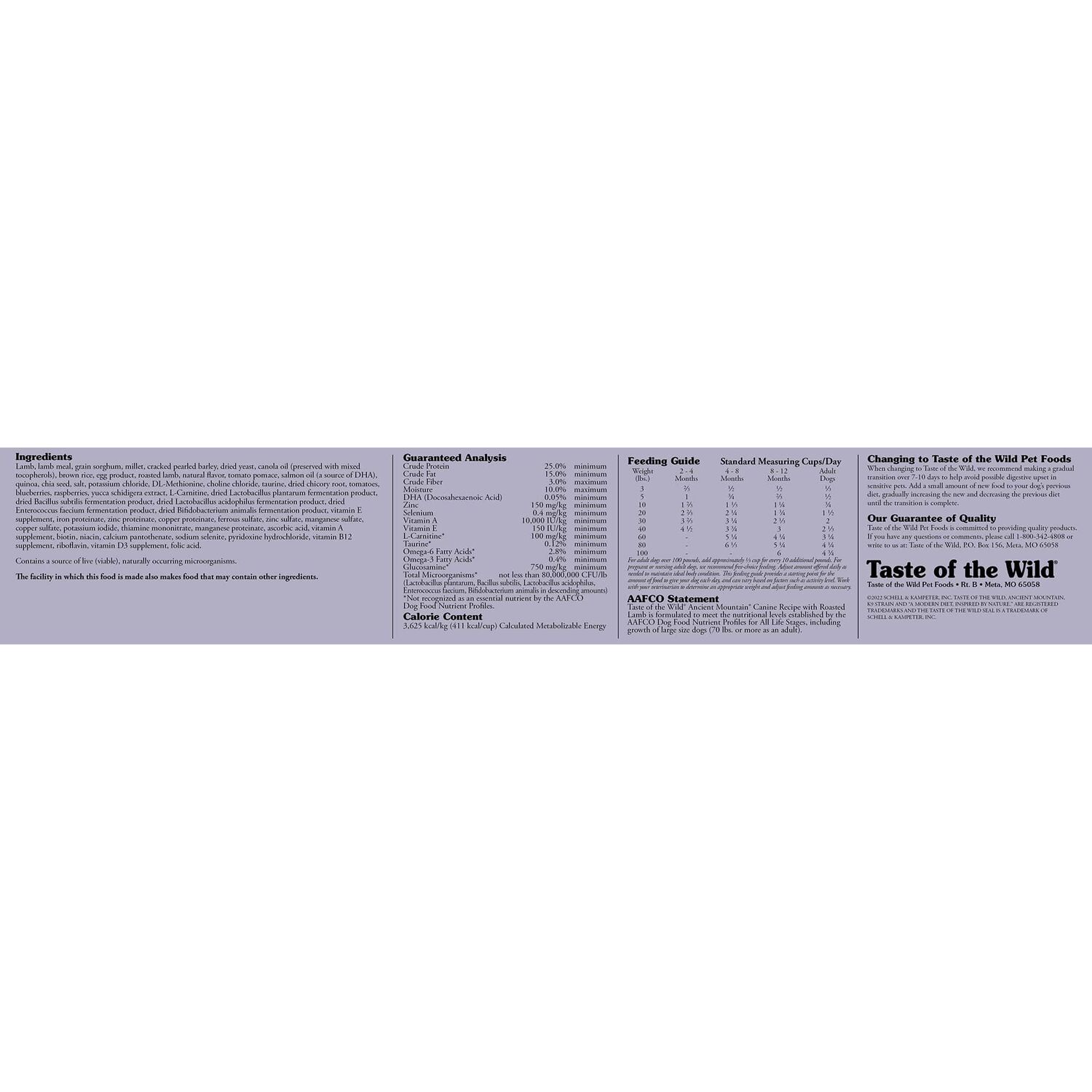 Taste of the Wild Ancient Mountain Dog Food, 28-Lb