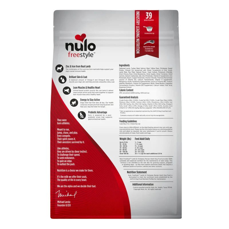 Nulo FreeStyle High-Protein Lamb & Chickpeas Recipe Dog Food, 24-Lb