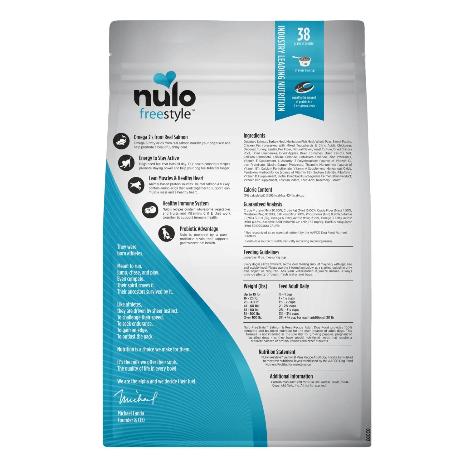 Nulo FreeStyle High-Protein Kibble Salmon & Peas Recipe Dog Food, 24-Lb
