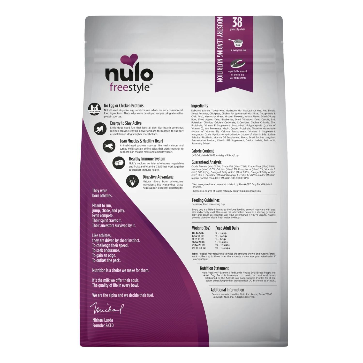 Nulo FreeStyle High-Protein Kibble For Small Breeds Salmon & Red Lentils Recipe Dog Food, 4.5-Lb