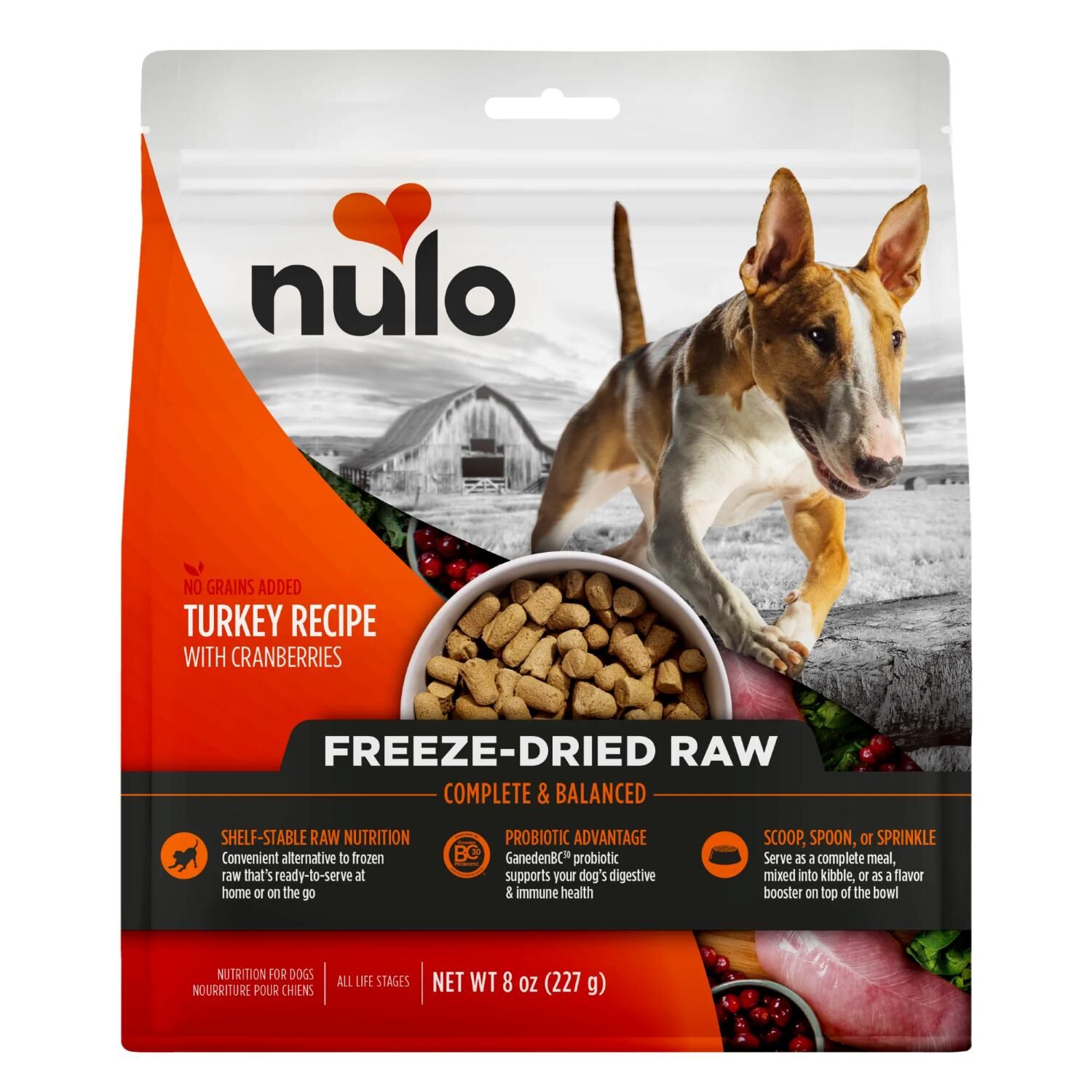 Nulo Freeze-Dried Raw Turkey & Cranberries Dog Food, 13-Oz
