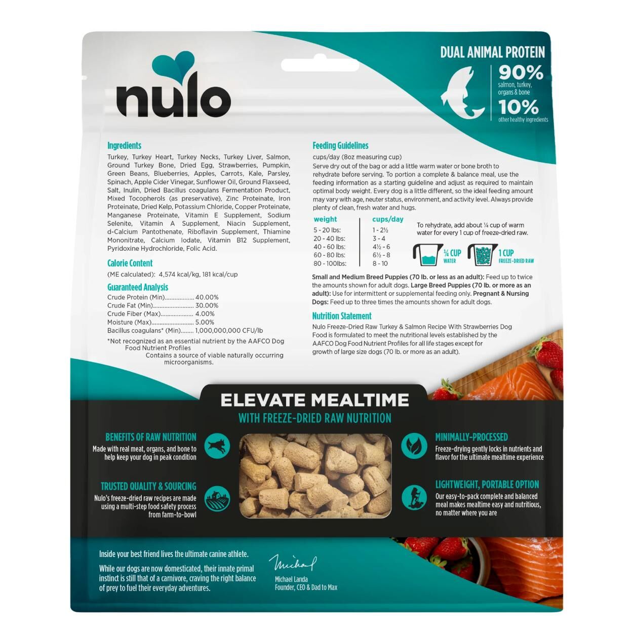 Nulo Freeze-Dried Raw Turkey & Salmon Dog Food, 18-Oz