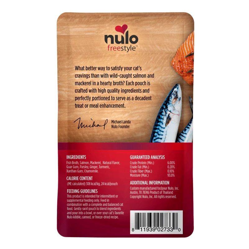 Nulo FreeStyle Chunky Salmon & Mackerel Broth Cat Food, 2.8-Oz
