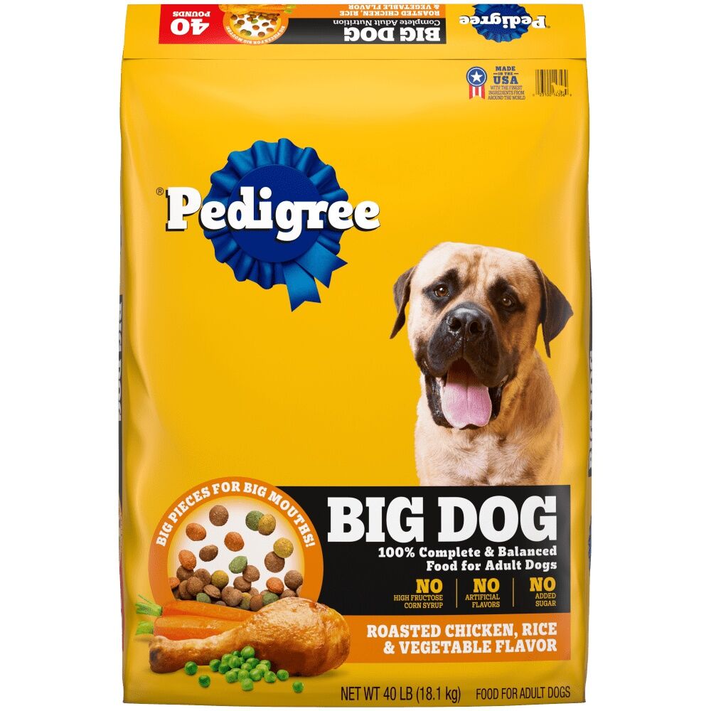 PEDIGREE Big Dogs Roasted Chicken, Rice & Vegetable Flavor Dog Food, 40 lb.