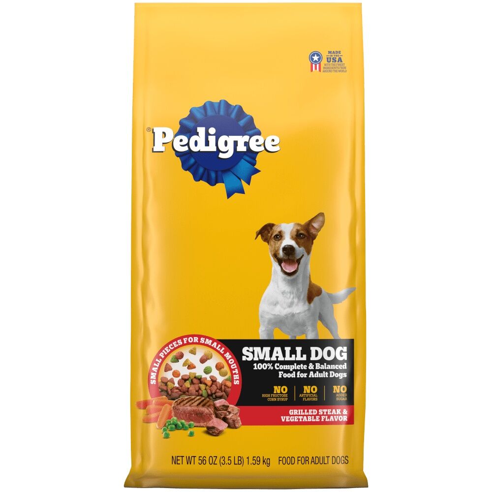 PEDIGREE Small Dog Grilled Steak & Vegetable Flavor Dog Food, 3.5 lb.