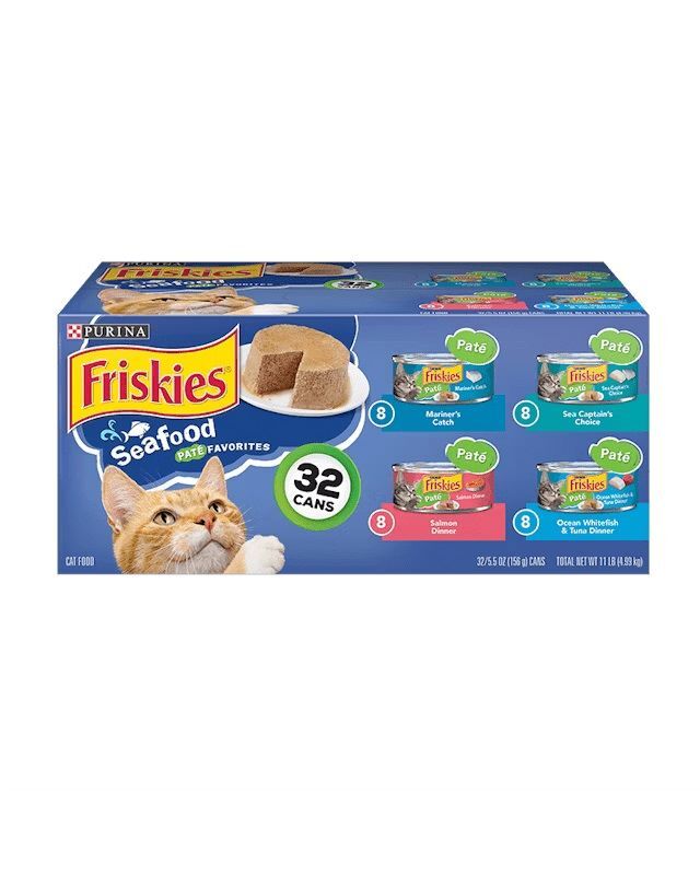 Purina Friskies Seafood Paté Favorites Wet Cat Food, 5.5-Oz, 32-Pk