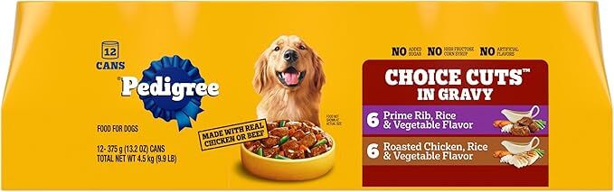 PEDIGREE CHOICE CUTS in Gravy Prime Rib and Roasted Chicken Flavor, 13.2-Oz, 12-Pk