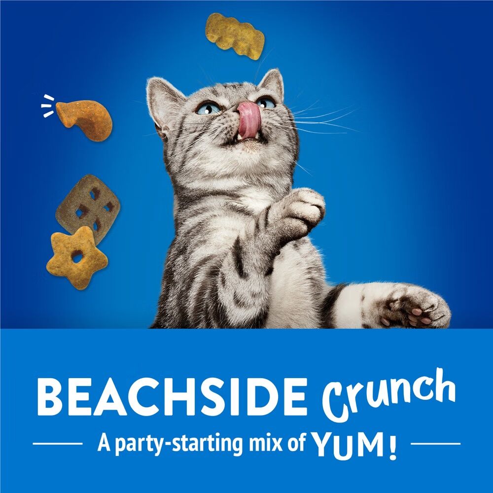 Friskies Party Mix Beachside Crunch With Ocean Whitefish Cat Treats, 2.1-Oz