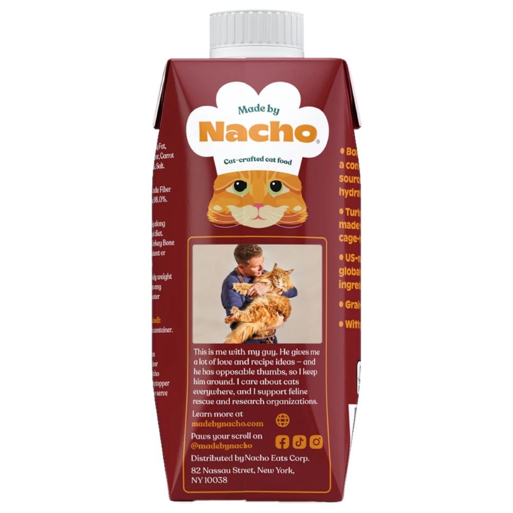 Made By Nacho Cage-Free Turkey Bone Broth Topper Cat Food, 11-Oz