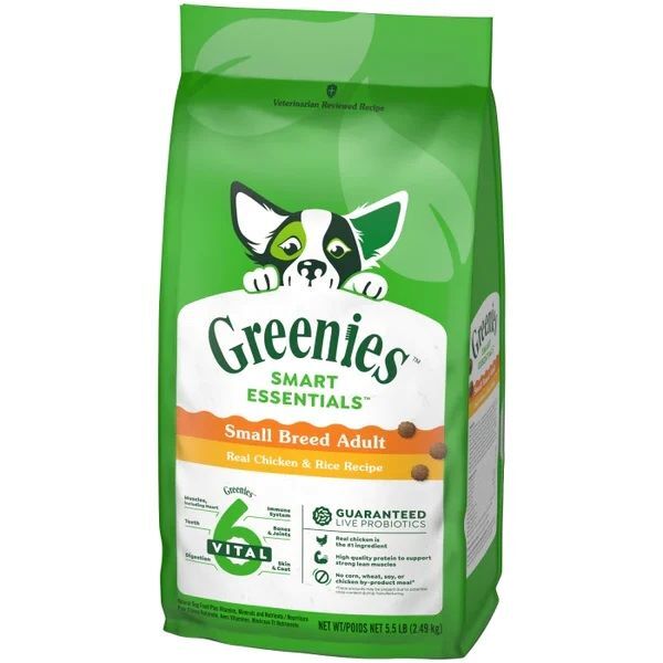 Greenies Smart Essentials Small Breed Adult Protein Real Chicken & Rice Dog Food, 5.5-Lb