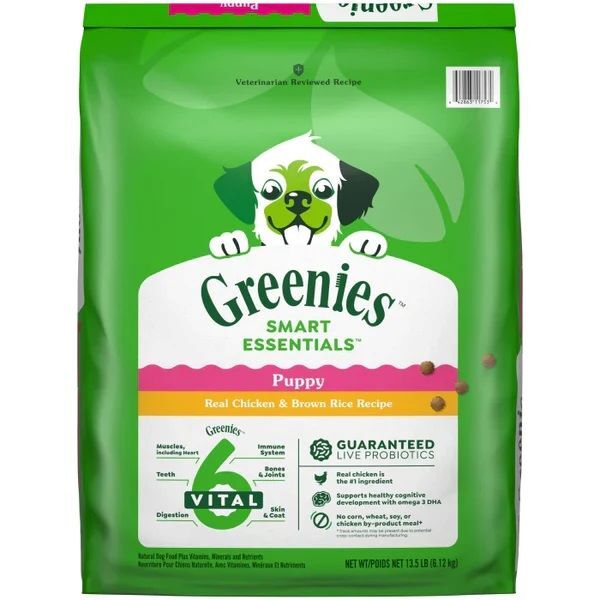 Greenies Smart Essentials Puppy High Protein Real Chicken & Brown Rice Dog Food, 13.5-Lb