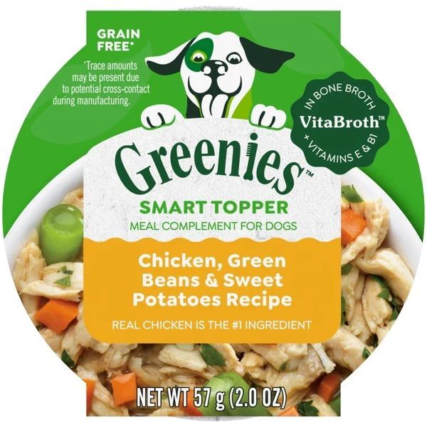 Greenies Smart Topper Wet Mix-In, Chicken, Green Beans & Sweet Potatoes Recipe Dog Food, 2-Oz