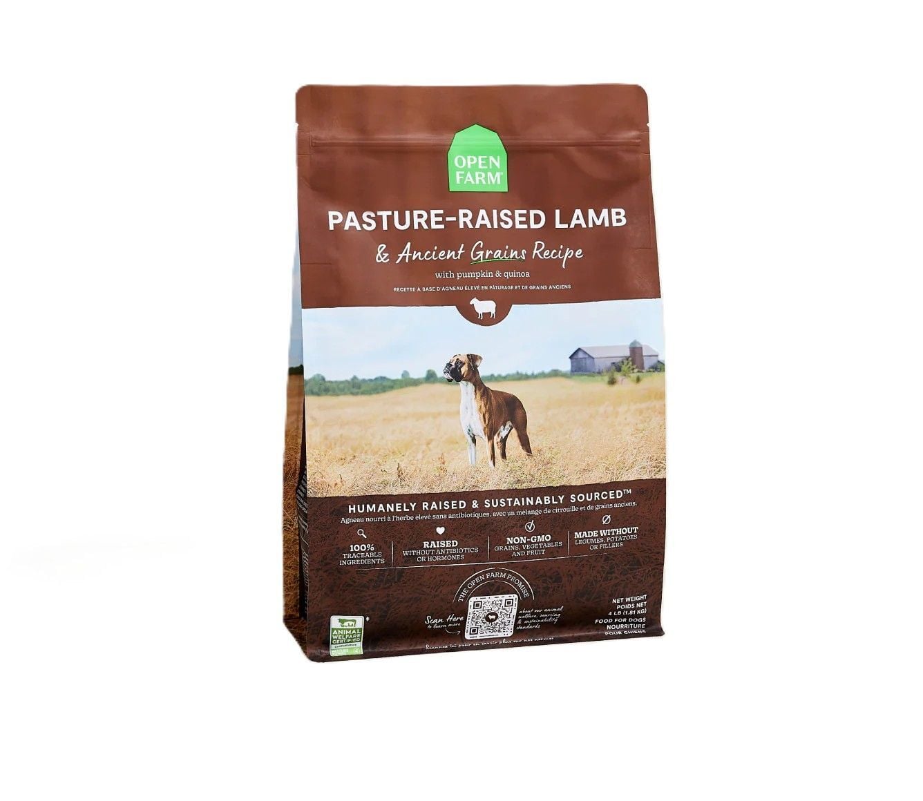 Open Farm Pasture-Raised Lamb & Ancient Grains Dog Food, 22-Lb