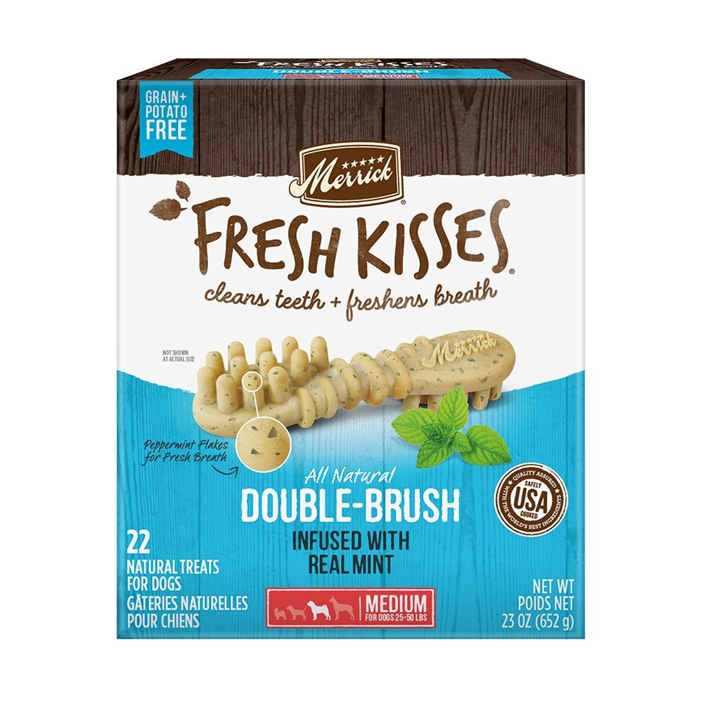 Merrick Fresh Kisses Infused With Mint For Medium Dog Dental Chews, 22-Ct
