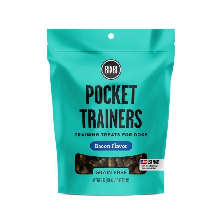 BIXBI Pocket Trainers Bacon Dog Treats, 6-Oz
