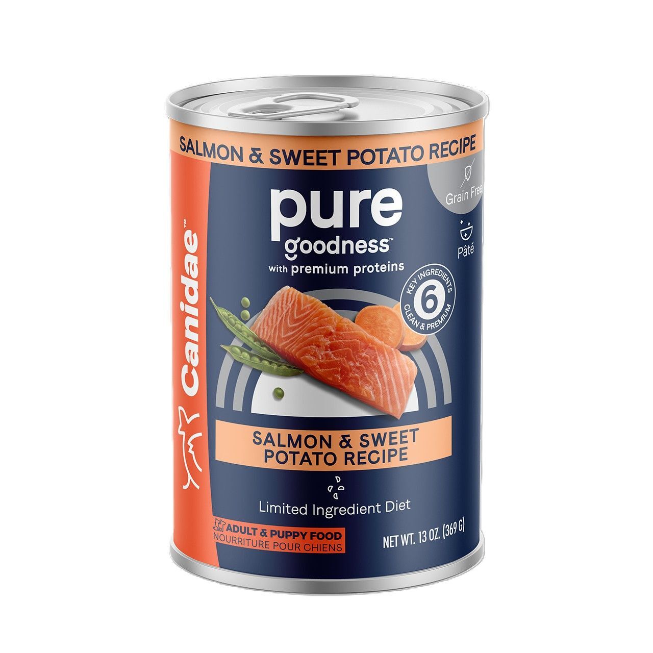 Canidae PURE Grain Free Salmon and Sweet Potato Recipe Dog Food, 13-Oz