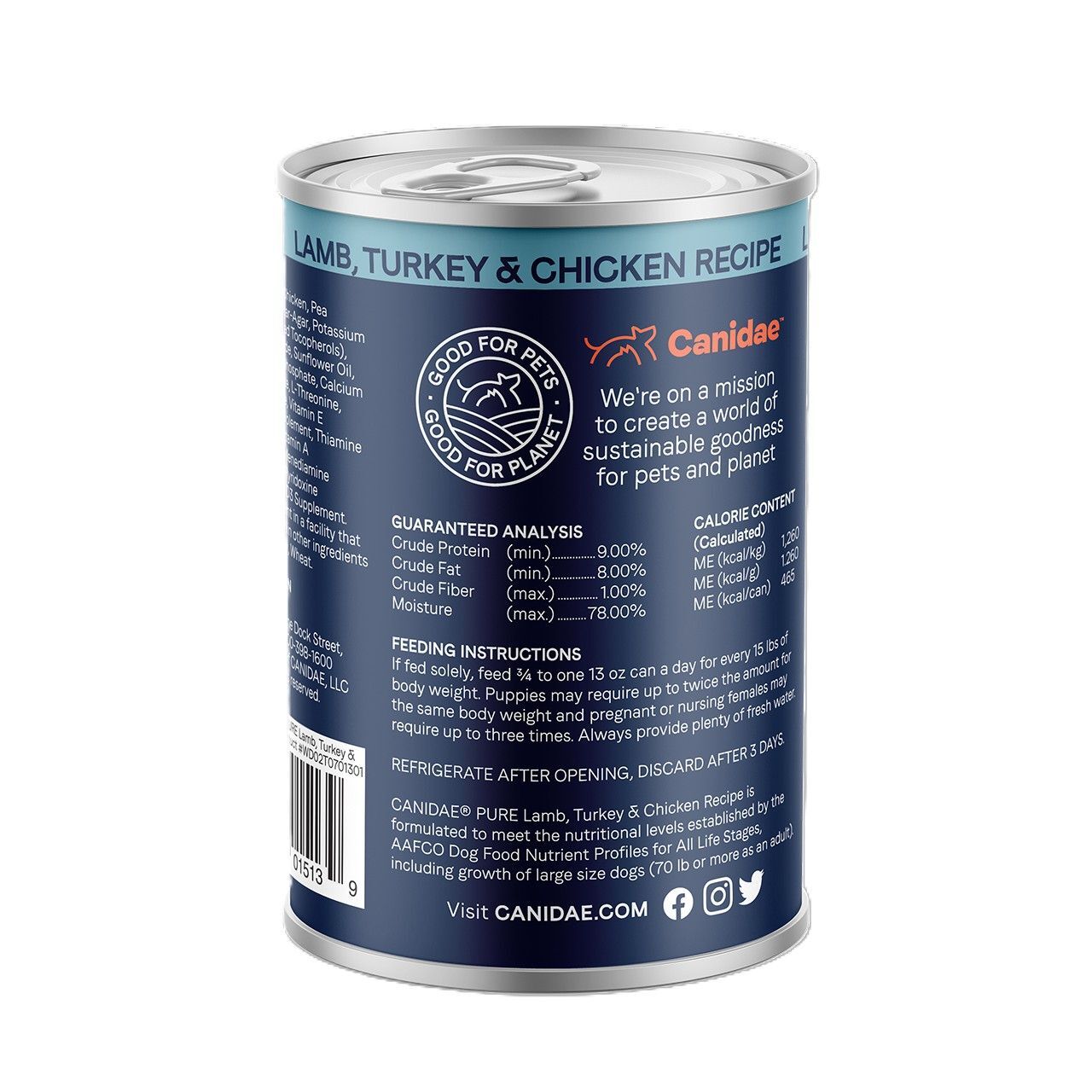 Canidae Pure Lamb, Turkey & Chicken Grain Free Recipe Wet Dog Food, 13-Oz