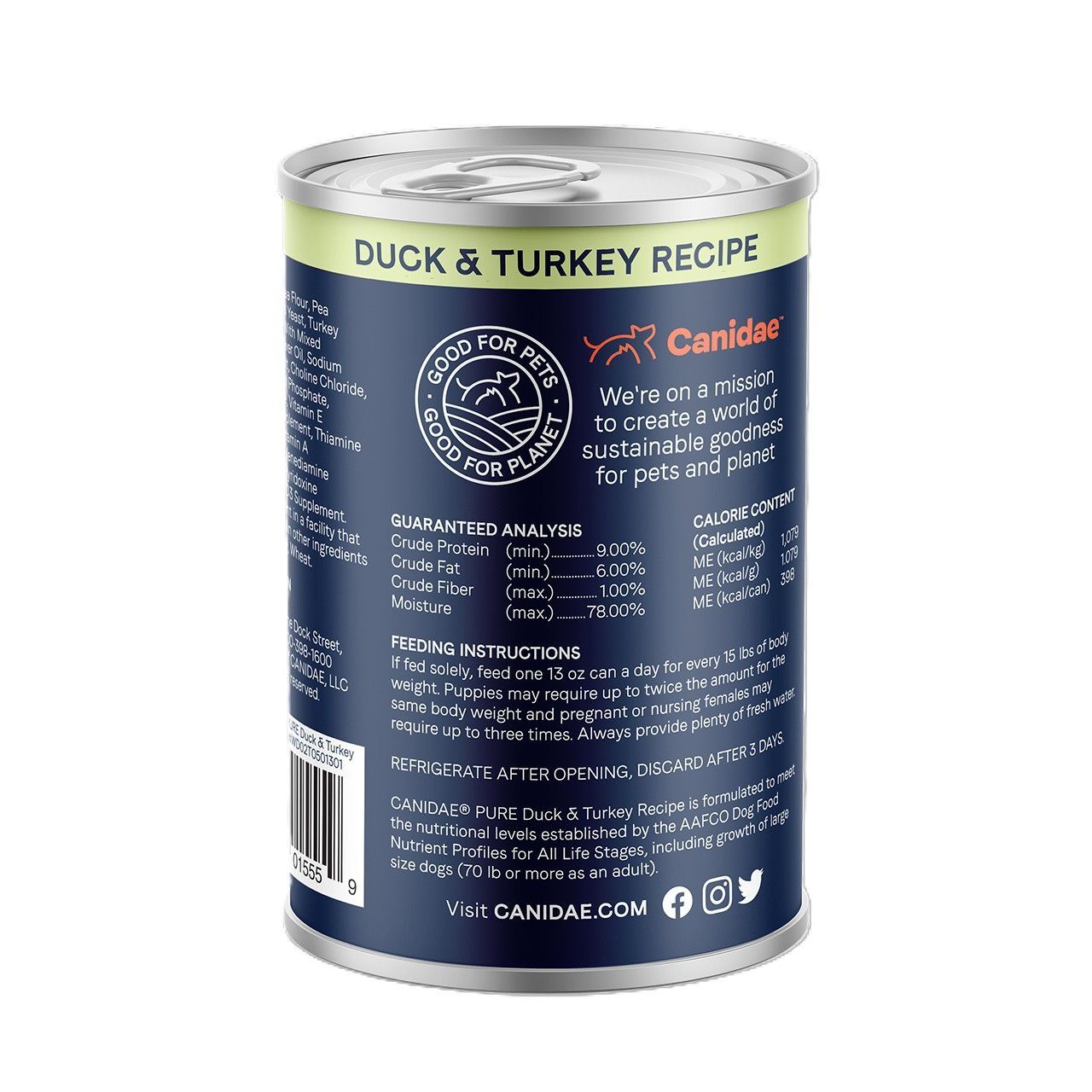 Canidae Pure Duck & Turkey Grain Free Recipe Wet Dog Food, 13-Oz