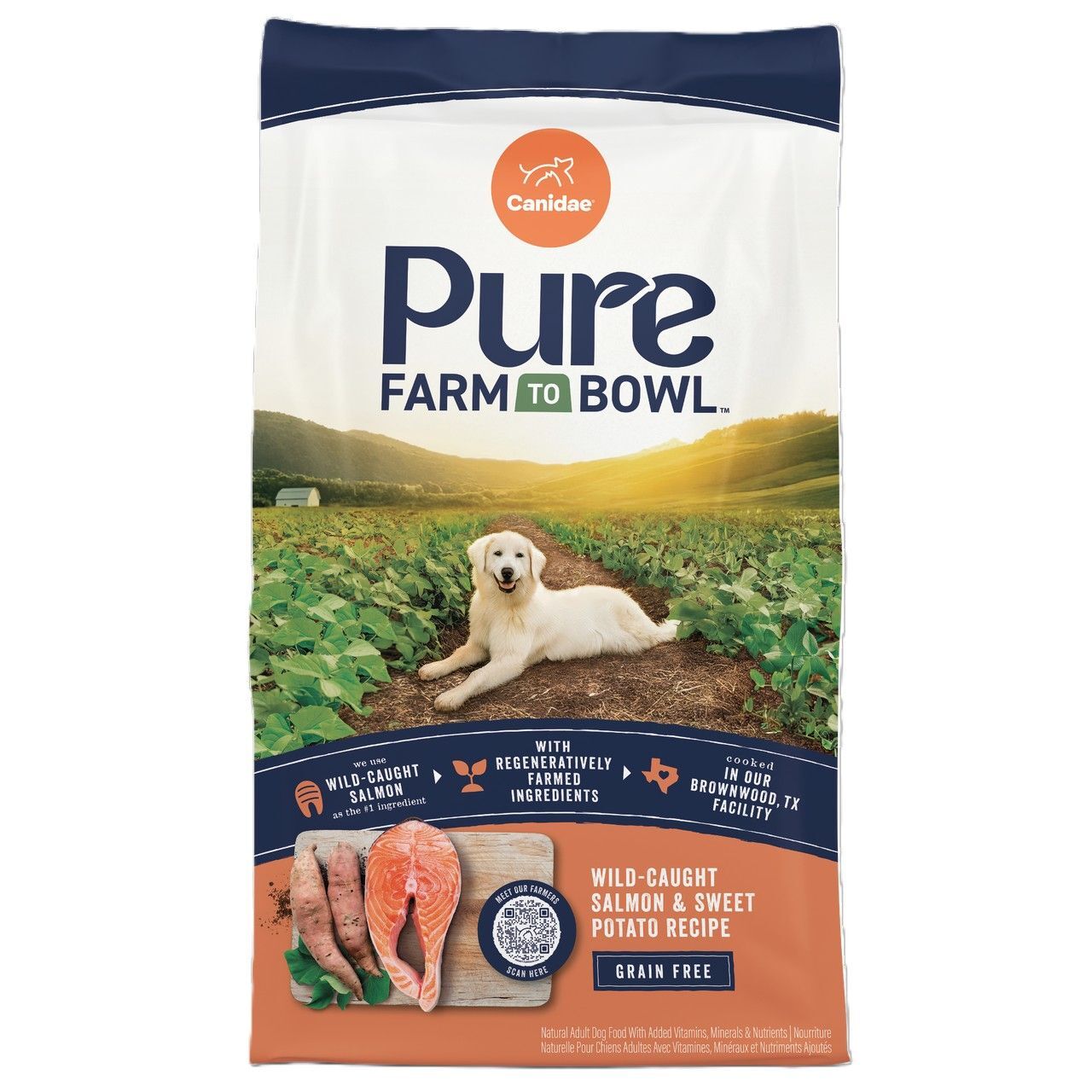 Canidae Pure Farm to Bowl Wild-Caught Salmon & Sweet Potato Grain Free Recipe Dog Food, 4-Lb