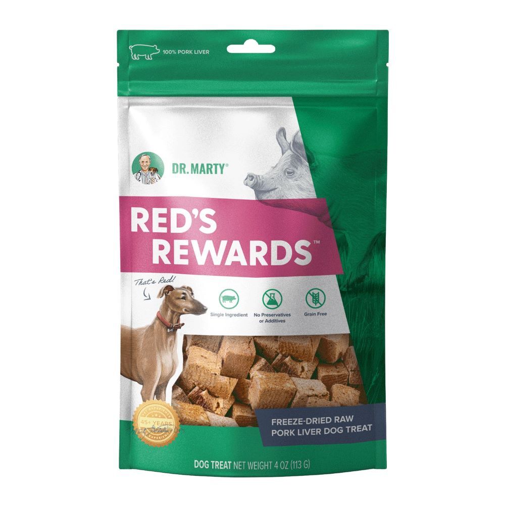 Dr. Marty Red's Rewards Freeze-Dried Pork Liver Dog Treats, 4-Oz