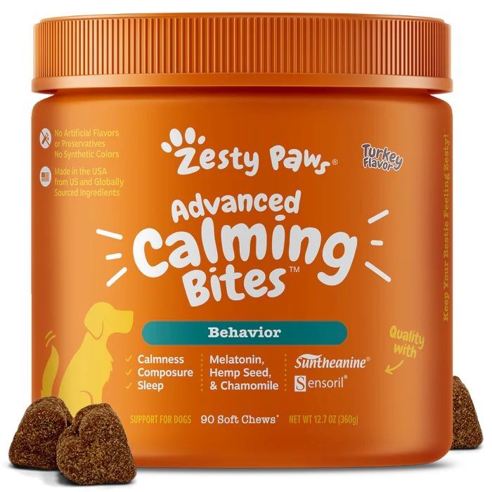 Zesty Paws Advanced Calming Turkey Bites for Dogs, 90-Ct