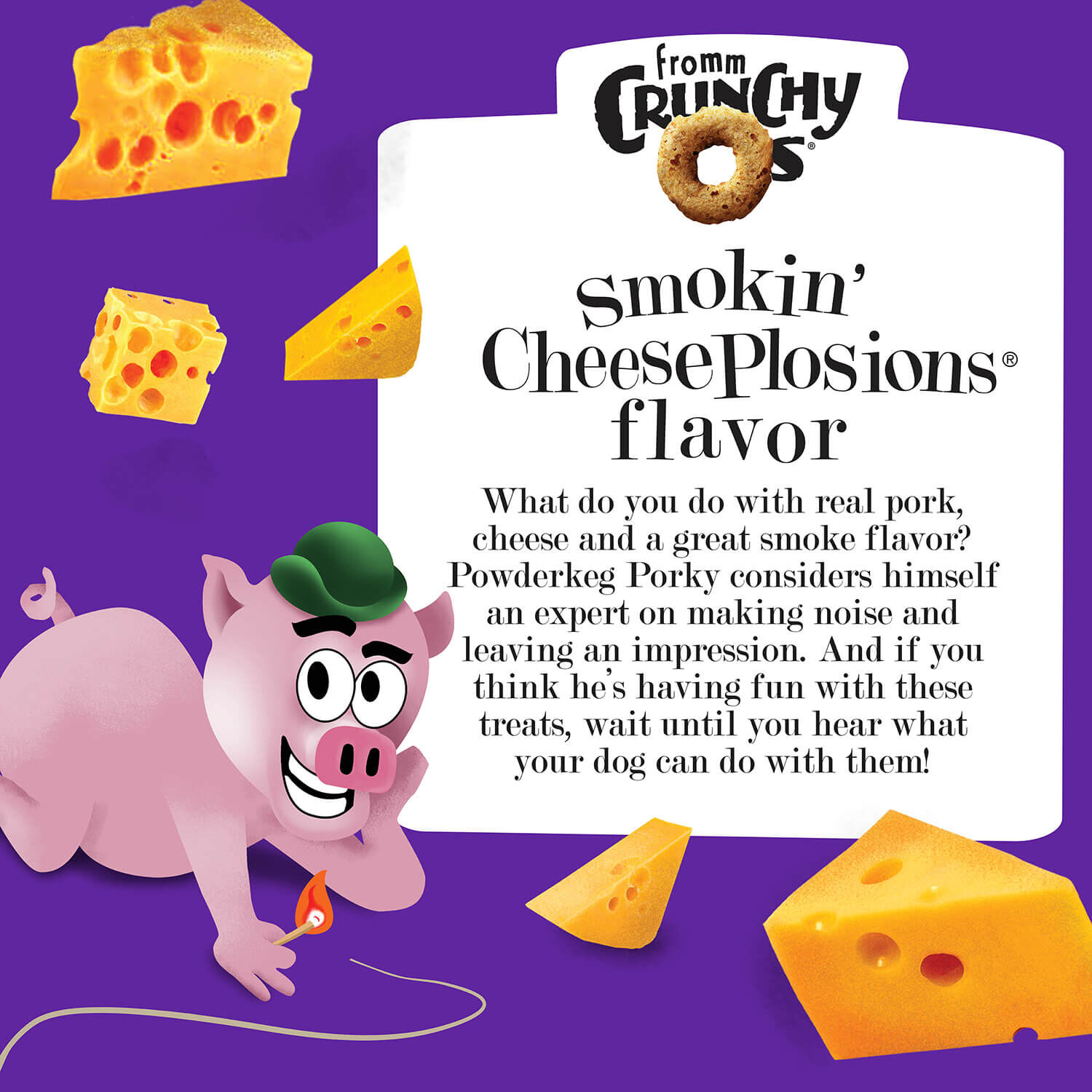 Fromm Crunchy Os Smokin' CheesePlosions Flavor Dog Treats, 6-Oz
