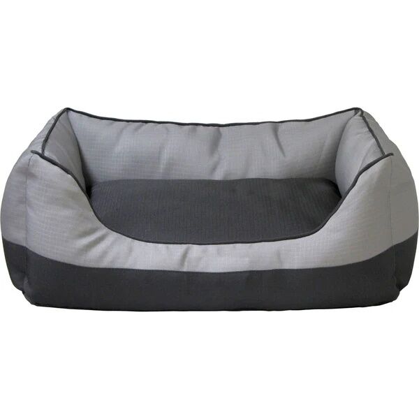 Sleep Zone Gray/Black Plush Dog Bed, 20-In