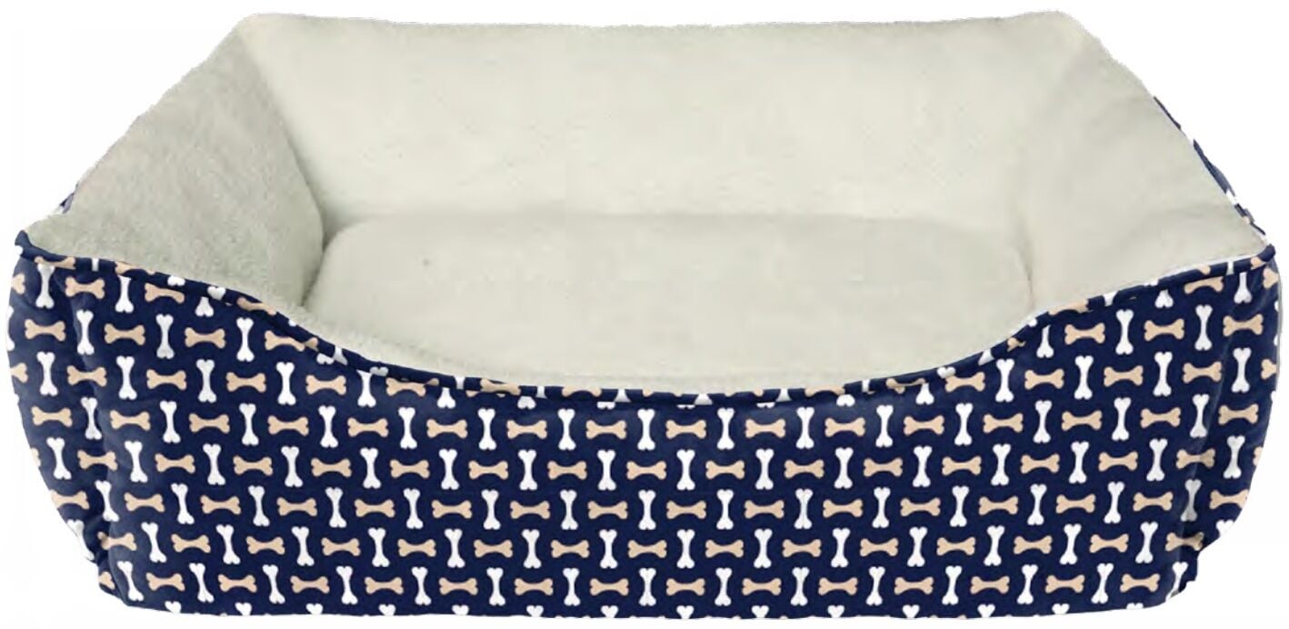 Ethical Pet Sleep Zone Navy Tossed Bones Step-In Pet Bed, 20-In