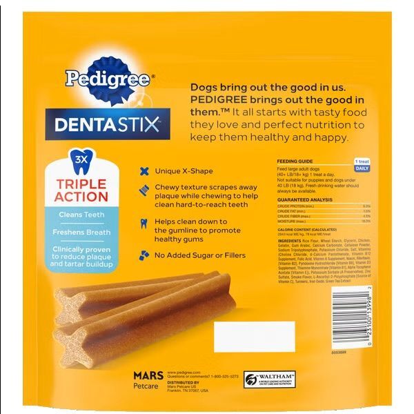 Pedigree Dog Treats Dentastix Original Large, 40-Ct