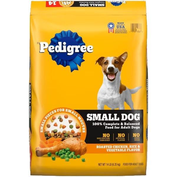 PEDIGREE Small Dog Roasted Chicken, Rice & Vegetable Flavor Dog Food, 14-Lb