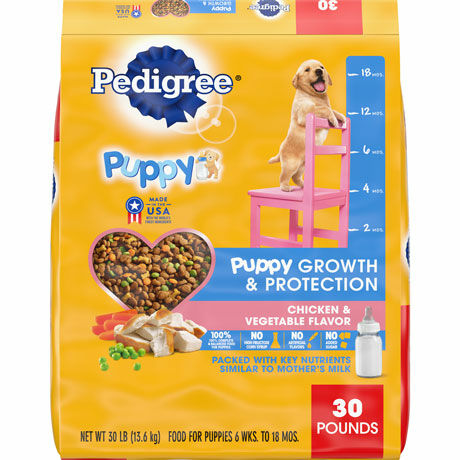 Pedigree Puppy Growth And Protection Dog Food, Chicken & Vegetable, 30-Lb
