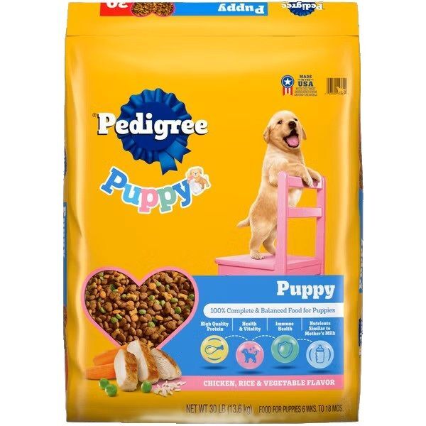 PEDIGREE Puppy Growth & Protection Chicken & Vegetable Flavor Dog Food, 30-Lb