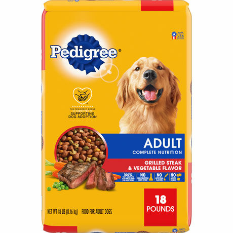 PEDIGREE Adult Steak & Vegetable Dog Food, 18-Lb