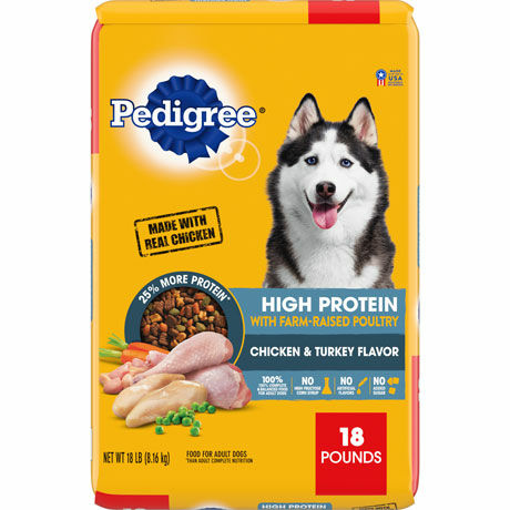 PEDIGREE High Protein Adult Dog Chicken & Turkey Dog Food, 18-Lb
