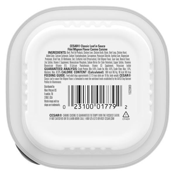 Cesar Classic Loaf in Sauce Filet Mignon Wet Dog Food, 3.5-Oz