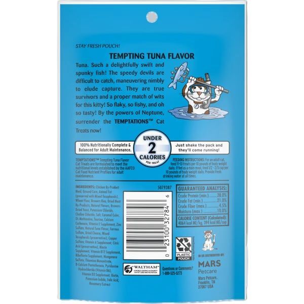 Temptations Tempting Tuna Flavor Cat Treats, 3-Oz