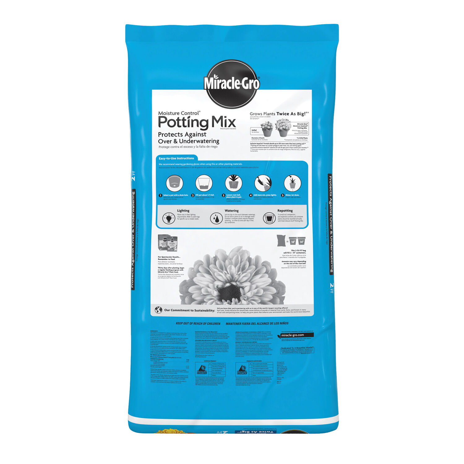 Miracle-Gro Moisture Control Garden Soil Potting Mix, 2-Cu Ft