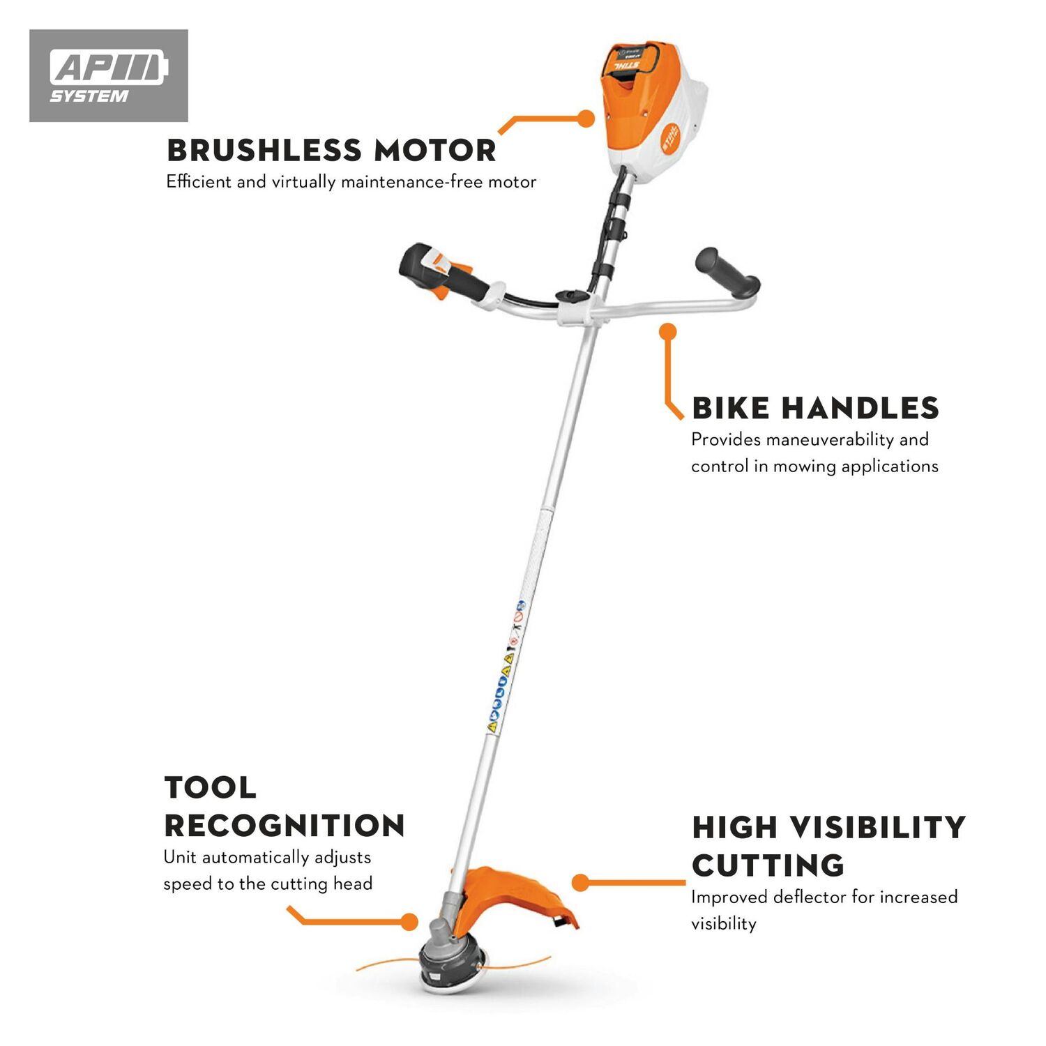 STIHL FSA 120 Battery Powered Bike Handle String Trimmer, 15 in. (Tool Only)