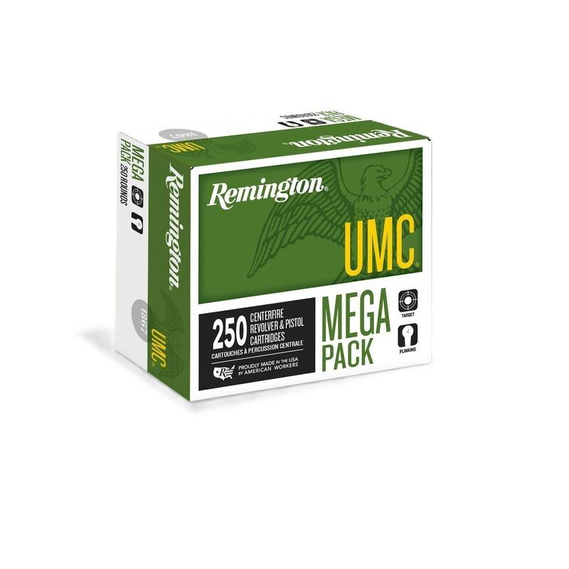 Remington UMC Handgun 9mm, 115 Grain Full Metal Jacket Pistol Ammo, 250-Rd