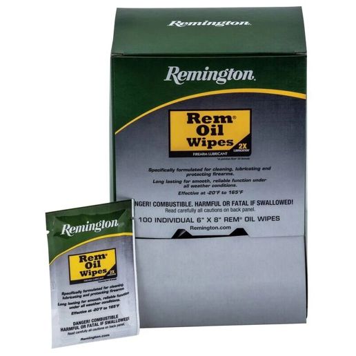 Remington Rem Gun Oil Wipes, 100-Ct