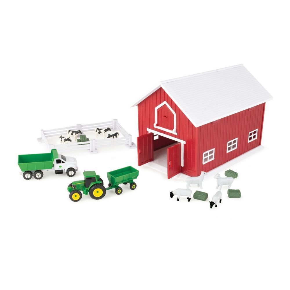 Tomy John Deere Farm Playset with On-the-Go Barn, 24-Pc