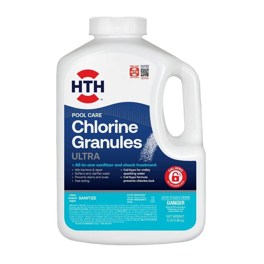 HTH Pool Care Chlorine Granules Ultra: Granular Chlorine, 5-Lb