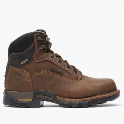 Georgia Men's Eagle One Steel Toe Waterproof Work Boot in Brown