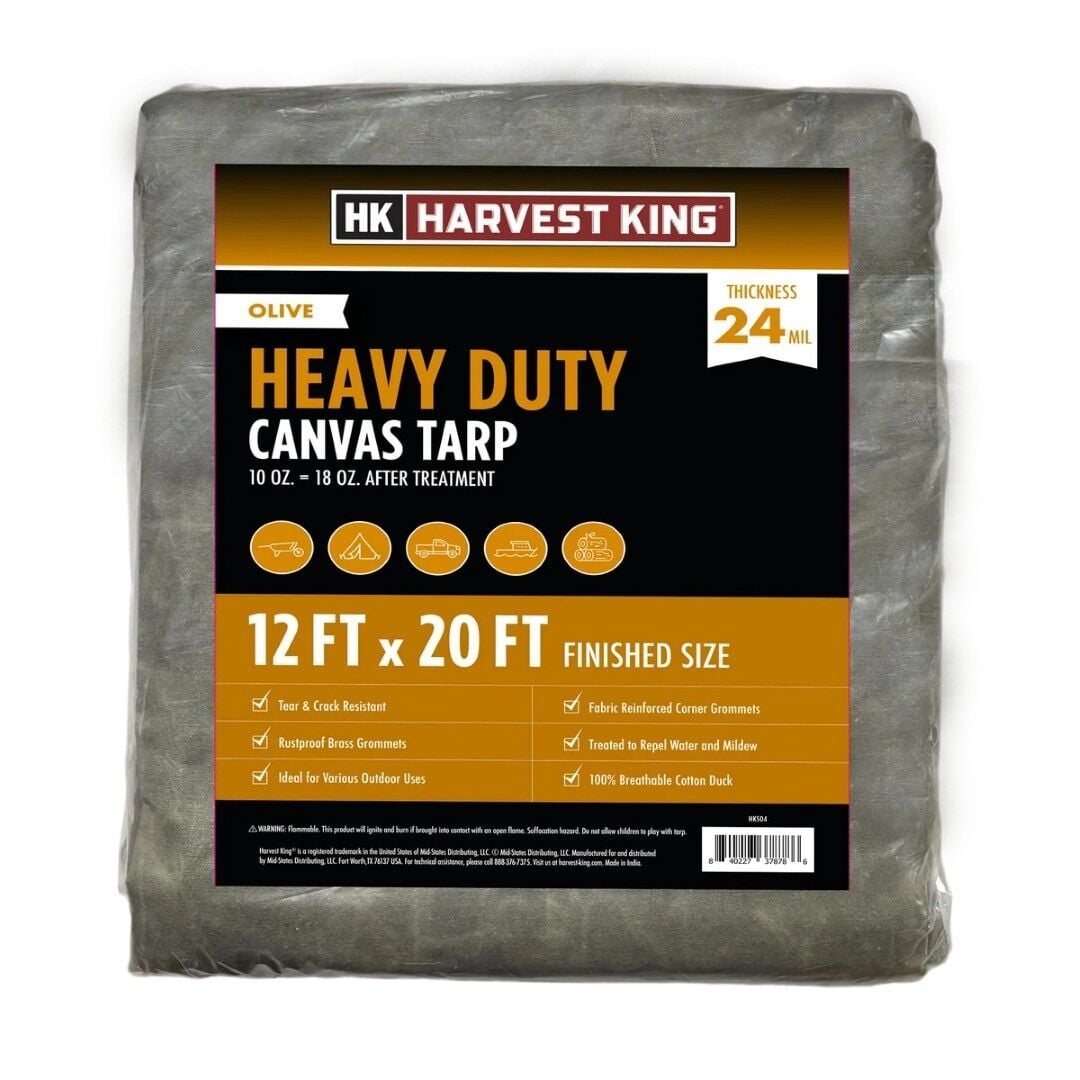 Harvest King Heavy Duty Canvas Tarp, 12 ft. x 20 ft.