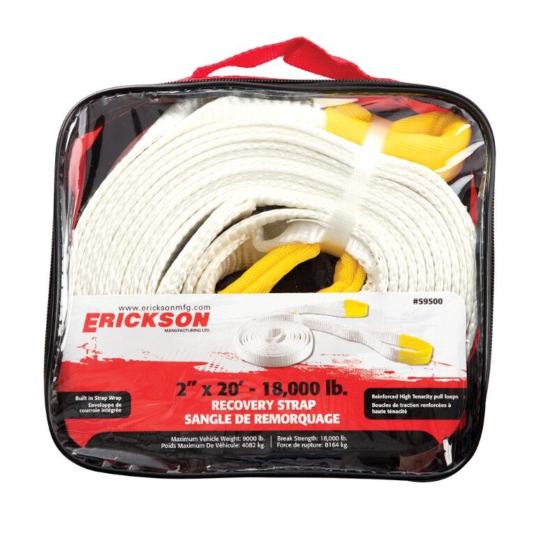 Erickson Recovery Strap, 18,000 lbs., White, 2 in. x 20 ft.