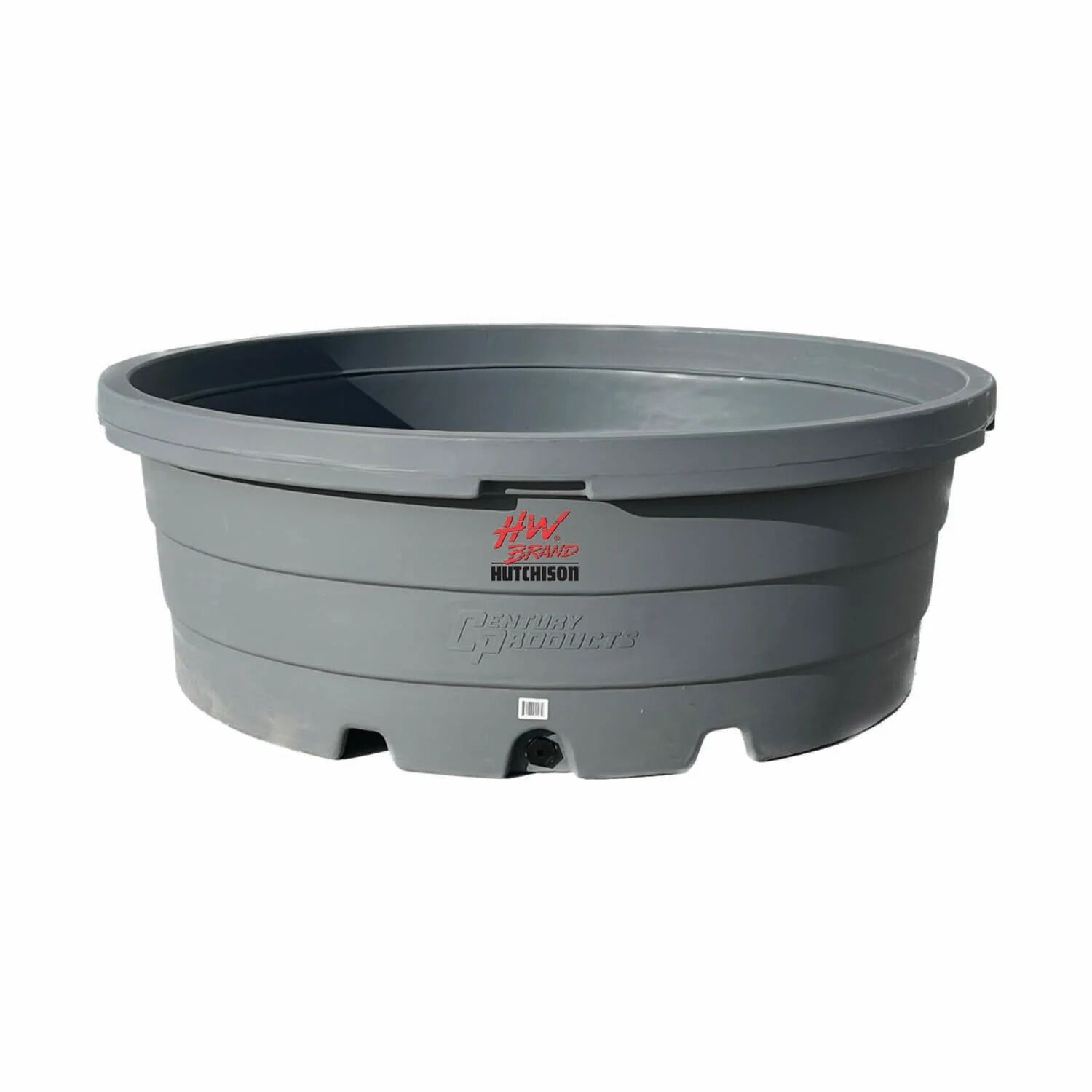HW Brand PR82 Round Gray Polyethylene Tank, 8 ft. x 24 in., 650 gal.