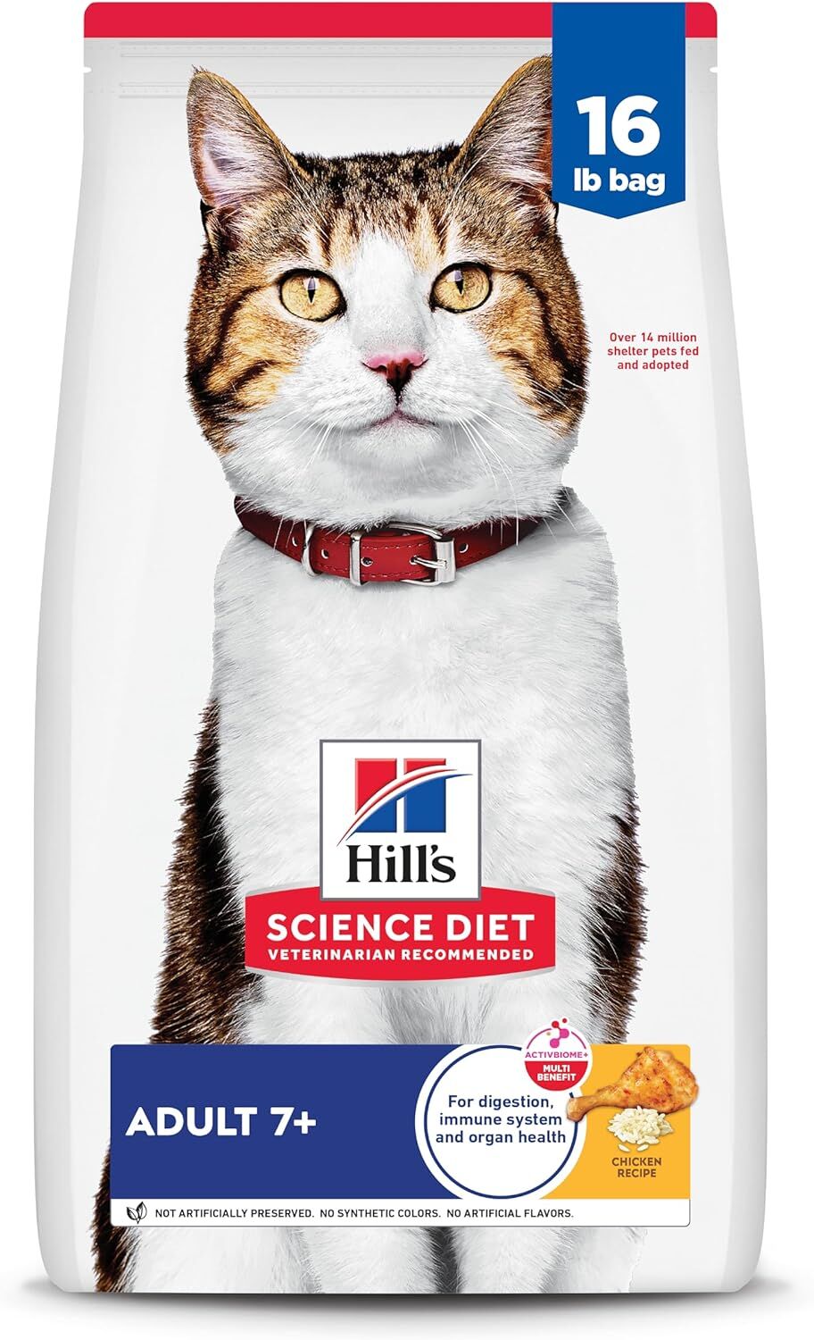 Hill's Science Diet Adult 7+ Chicken Recipe Cat Food, 16 lb.