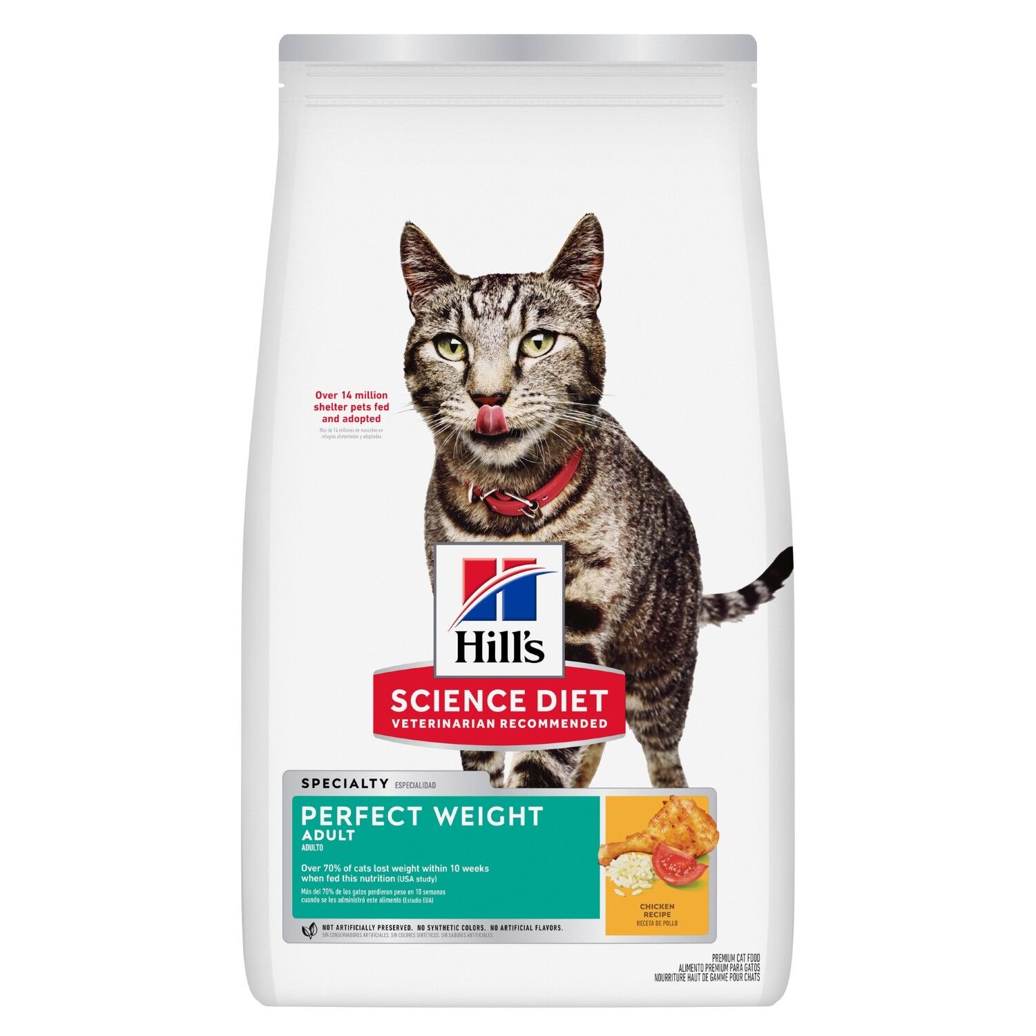 Hill's Science Diet Adult Perfect Weight Chicken Recipe Cat Food, 15 lb.