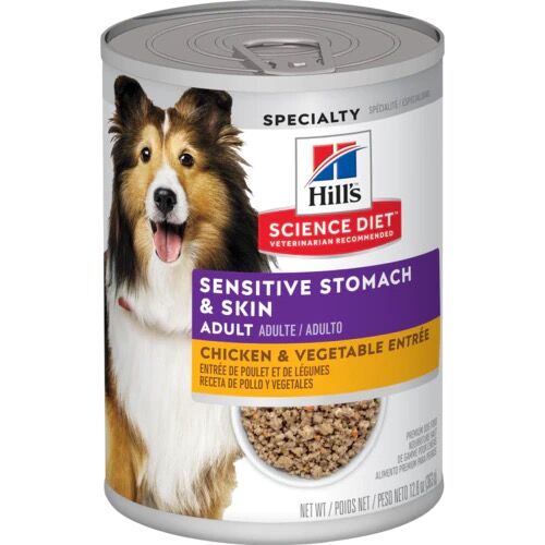 Hill's® Science Diet® Adult Sensitive Stomach & Skin Chicken & Vegetable Entrée Dog Food, 12.8-Oz